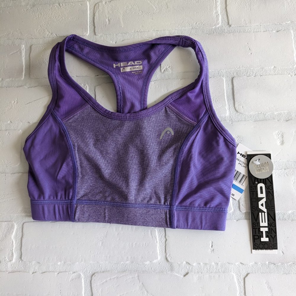 HEAD Women's Pacesetter Melange Sport Bra, Passion Flower Heather, X-Small